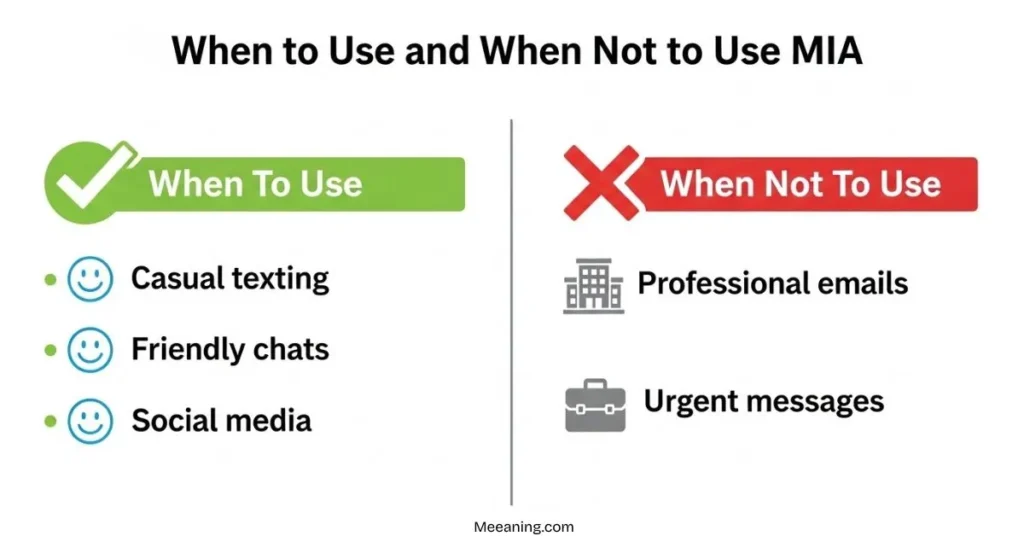 When To Use and When Not To Use MIA