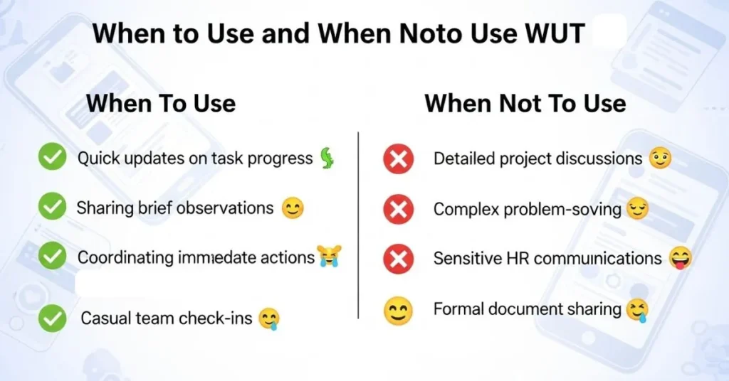 When To Use and When Not To Use WUT 